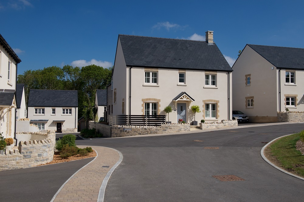 white render modern house at lorton park development